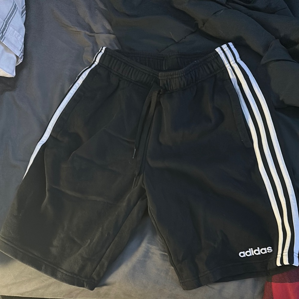 adidas Men's Athletic Shorts in Black with White Accents